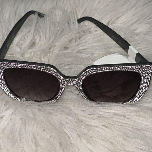 Juicy Couture grey rhinestone large frame sunglasses main image 10